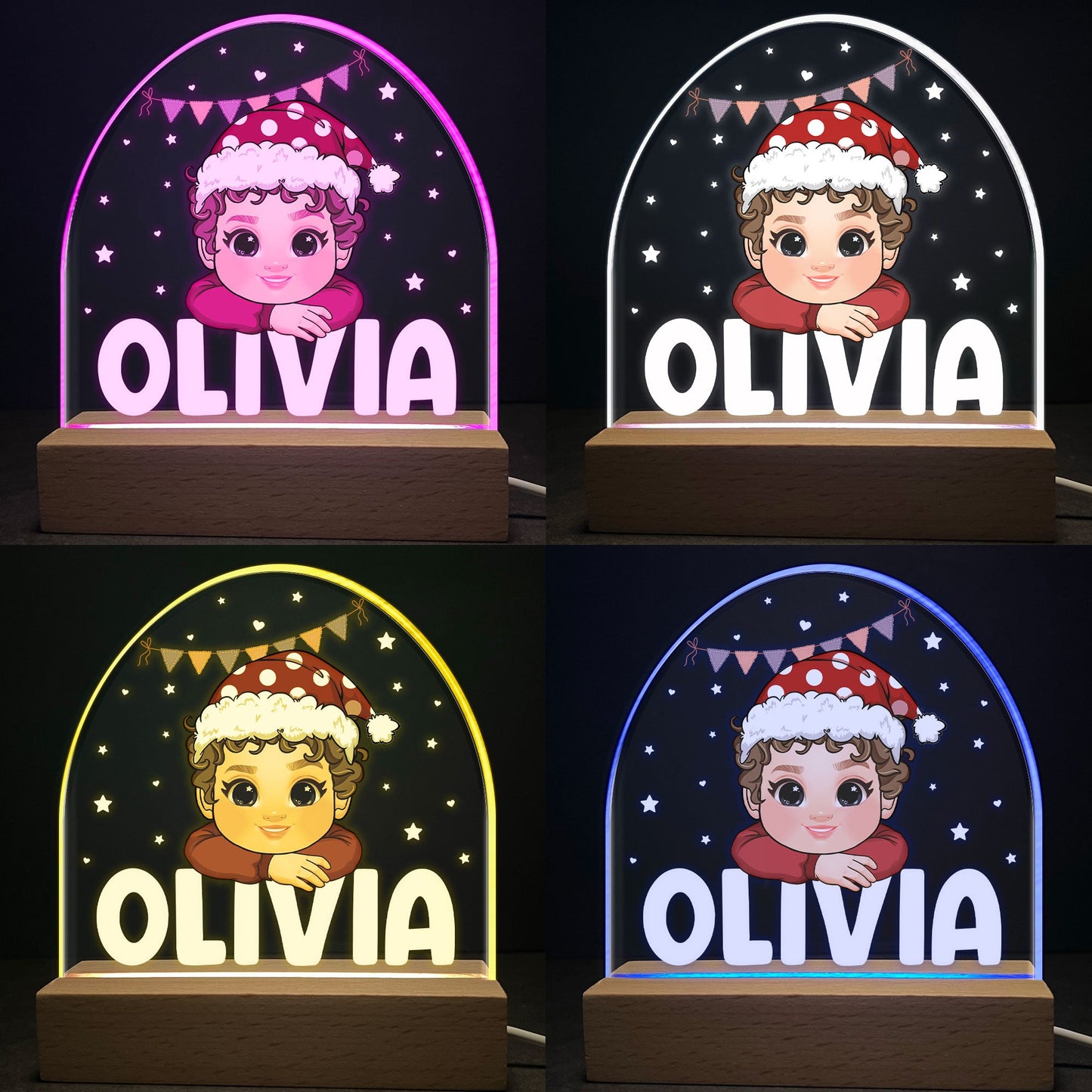 Kid Custom Name Rainbow Nightlight - Personalized LED Light