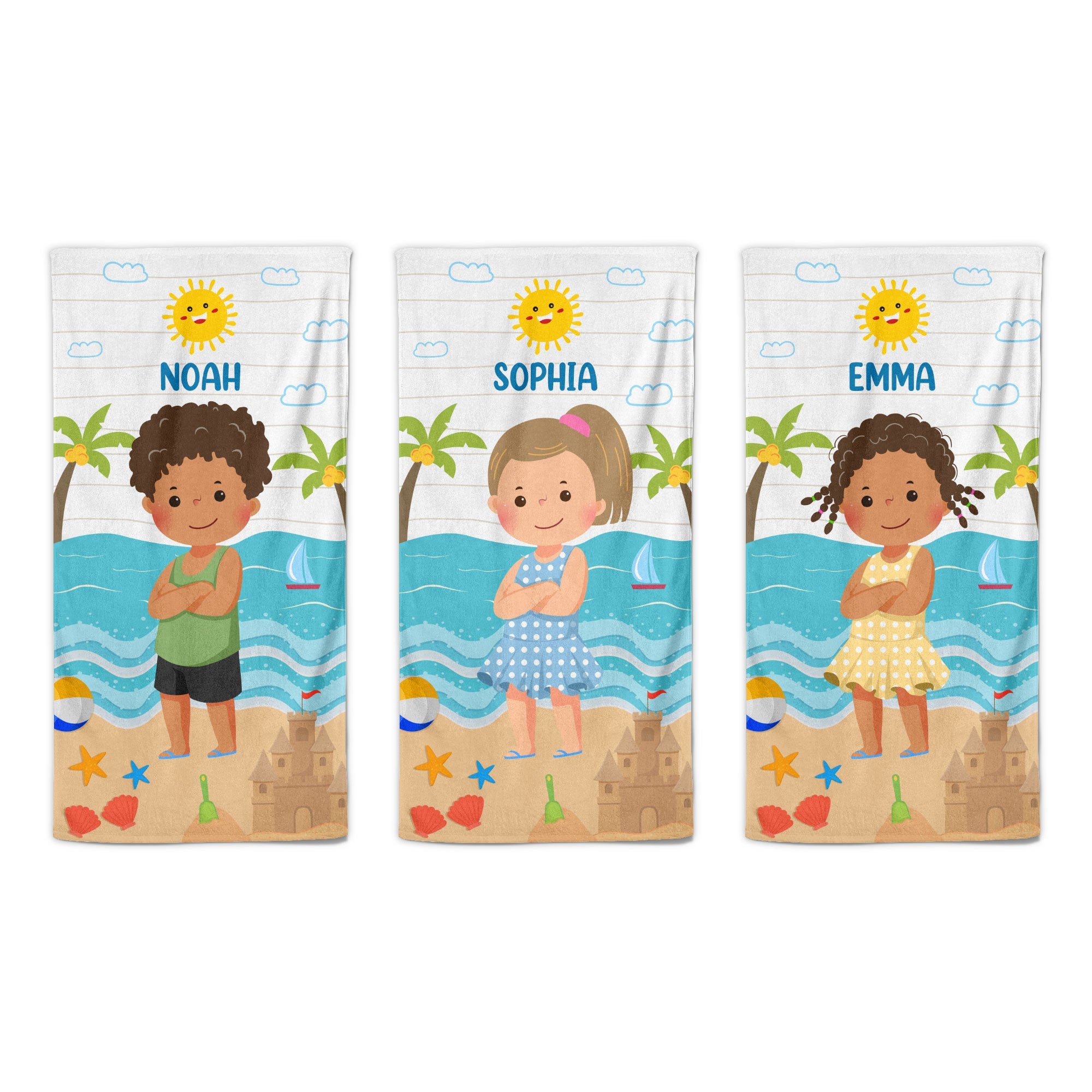 Kid On The Beach - Personalized Beach Towel