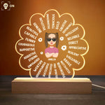 Kid's Affirmations Flower - Personalized 3D LED Light Wooden Base