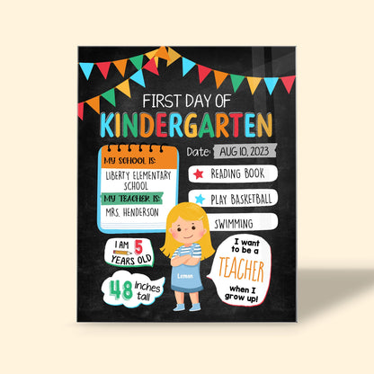 Kid's First Day Of School - Personalized Acrylic First Day Of School Sign