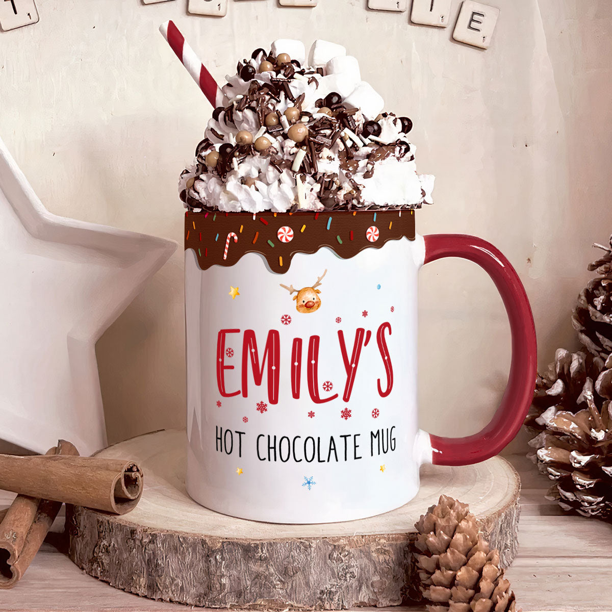 Kid's Hot Chocolate Christmas Mug - Personalized Accent Mug