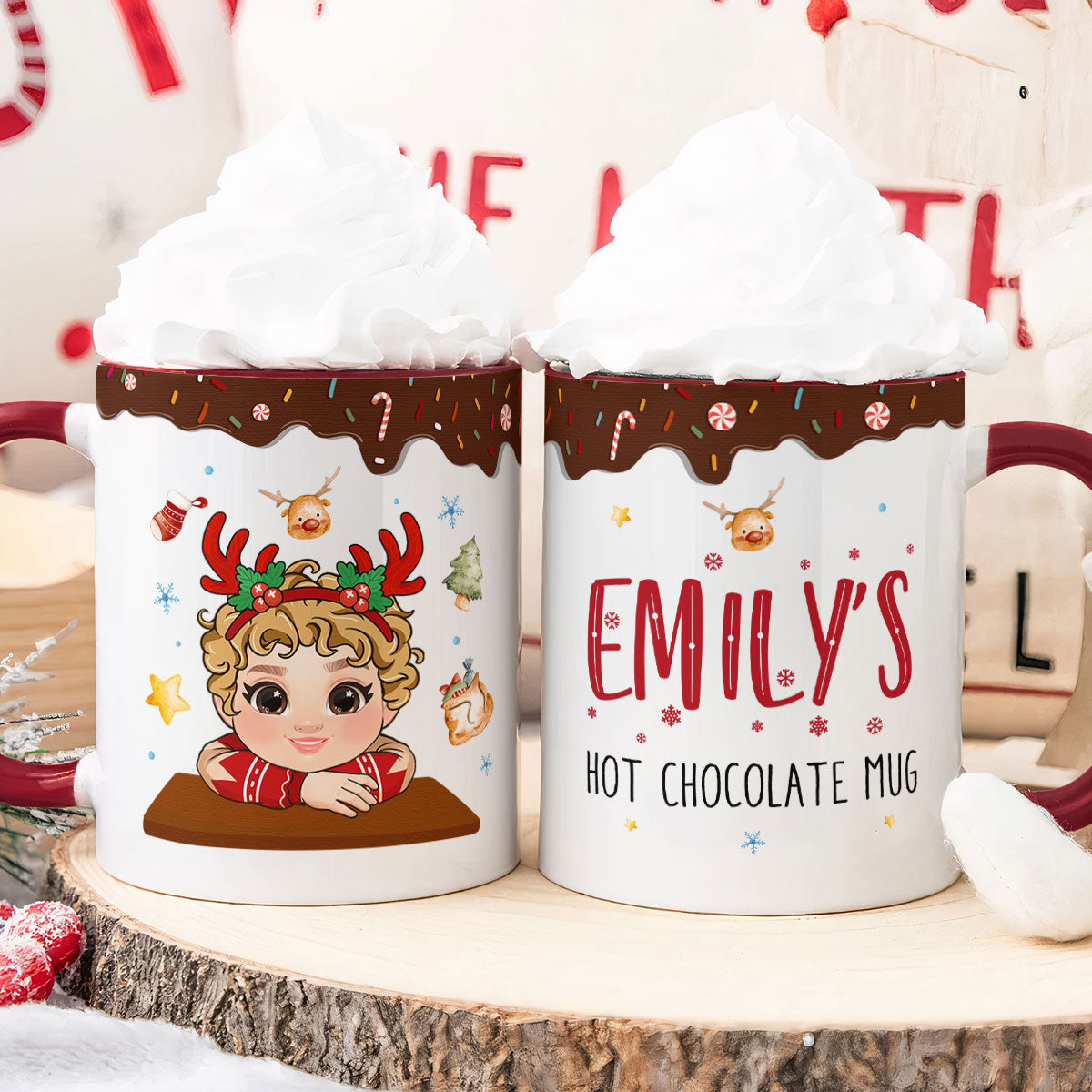 Kid's Hot Chocolate Christmas Mug - Personalized Accent Mug