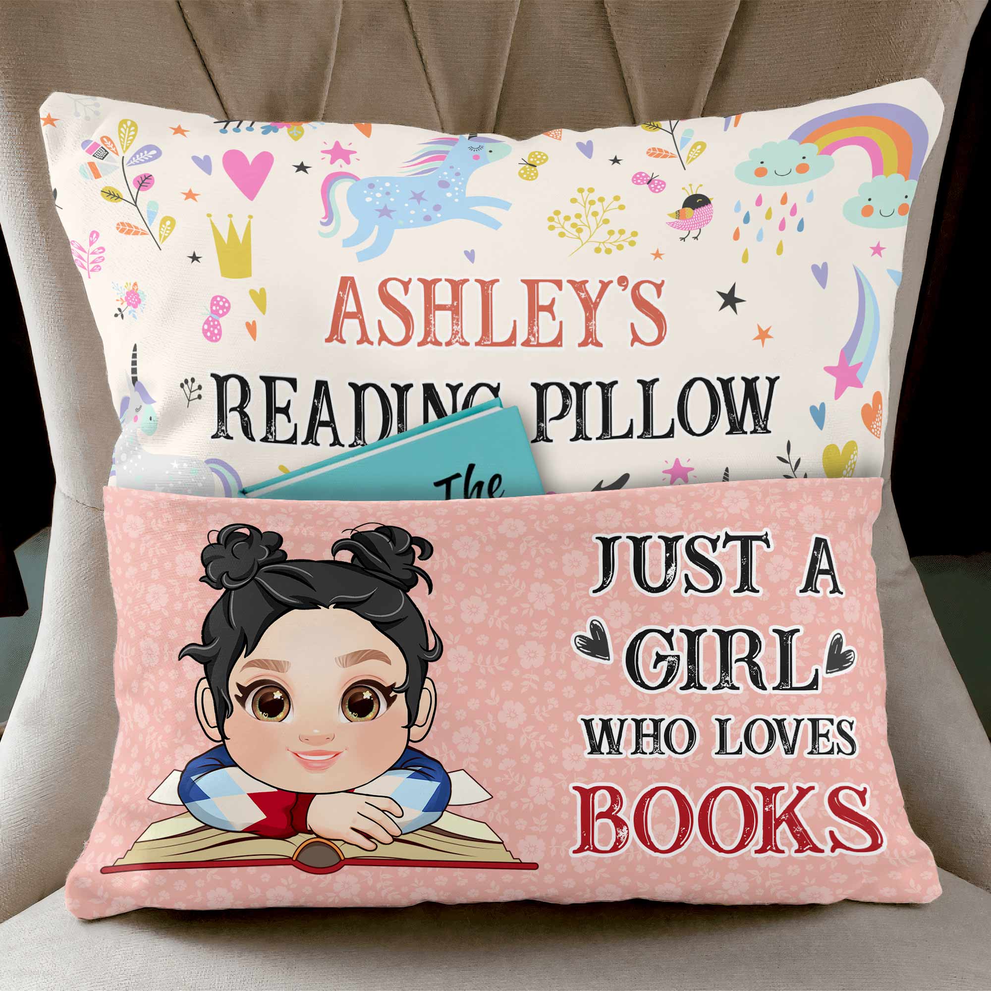 Kid's Reading Pillow - Personalized Pocket Pillow (Insert Included)