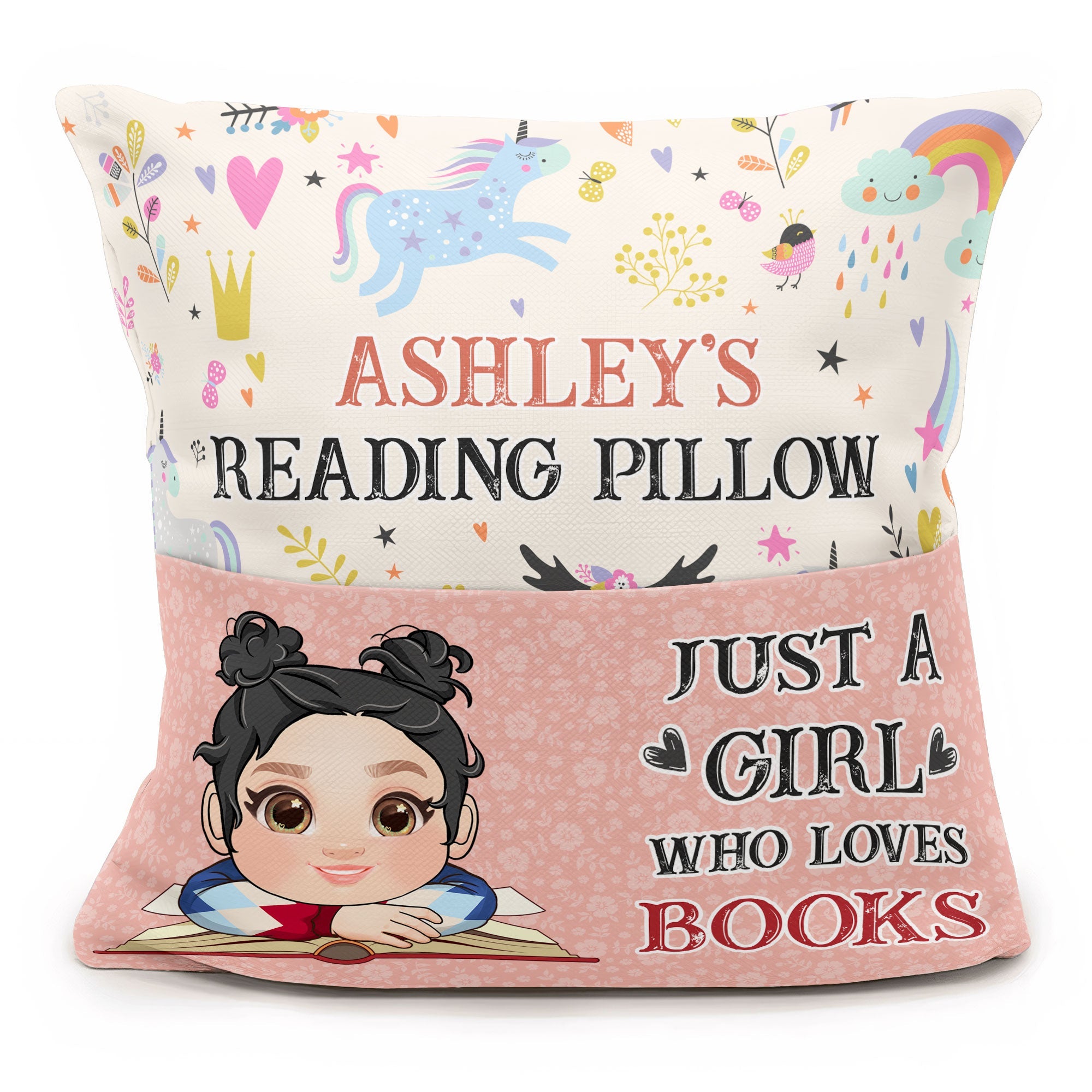 Kid's Reading Pillow - Personalized Pocket Pillow (Insert Included)