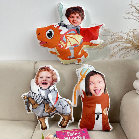 Kids In Fantasy World For Sons, Daughters, Grandkids - Personalized Photo Custom Shaped Pillow