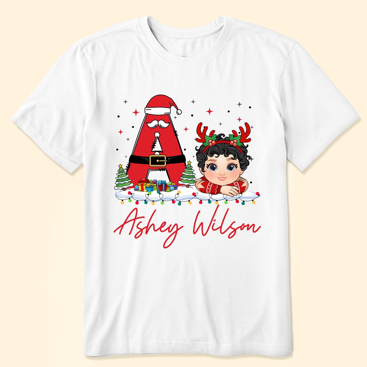 Kids Toddler Christmas Custom Name - Personalized Shirt