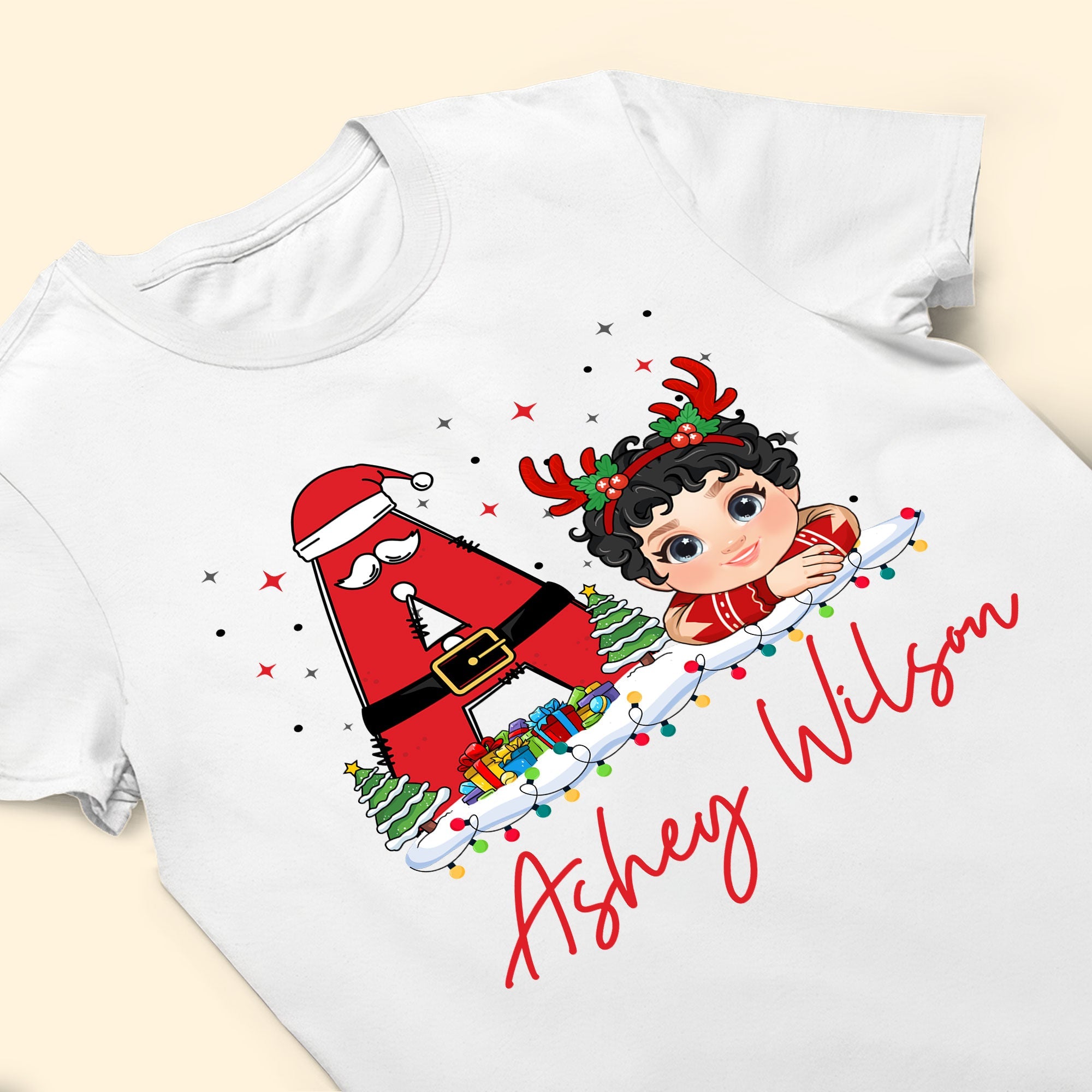 Kids Toddler Christmas Custom Name - Personalized Shirt