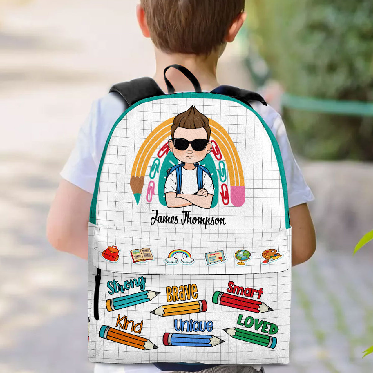 Kind Brave Unique - Personalized Backpack