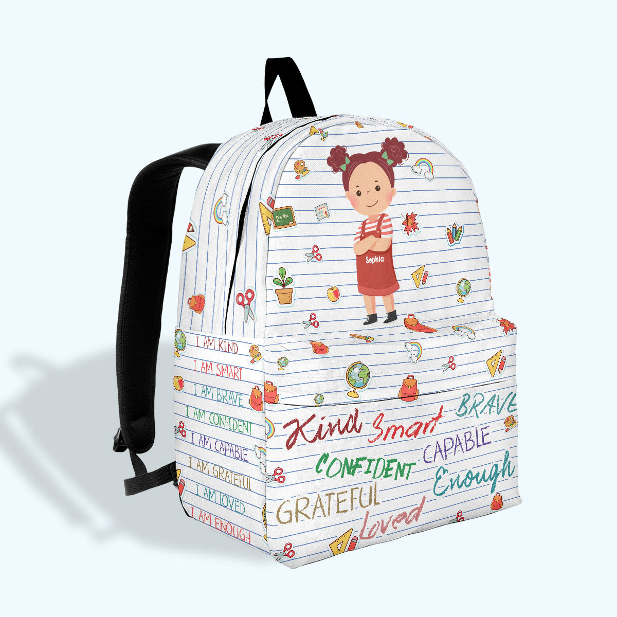 Kind Capable Smart Loved - Personalized Kid Backpack