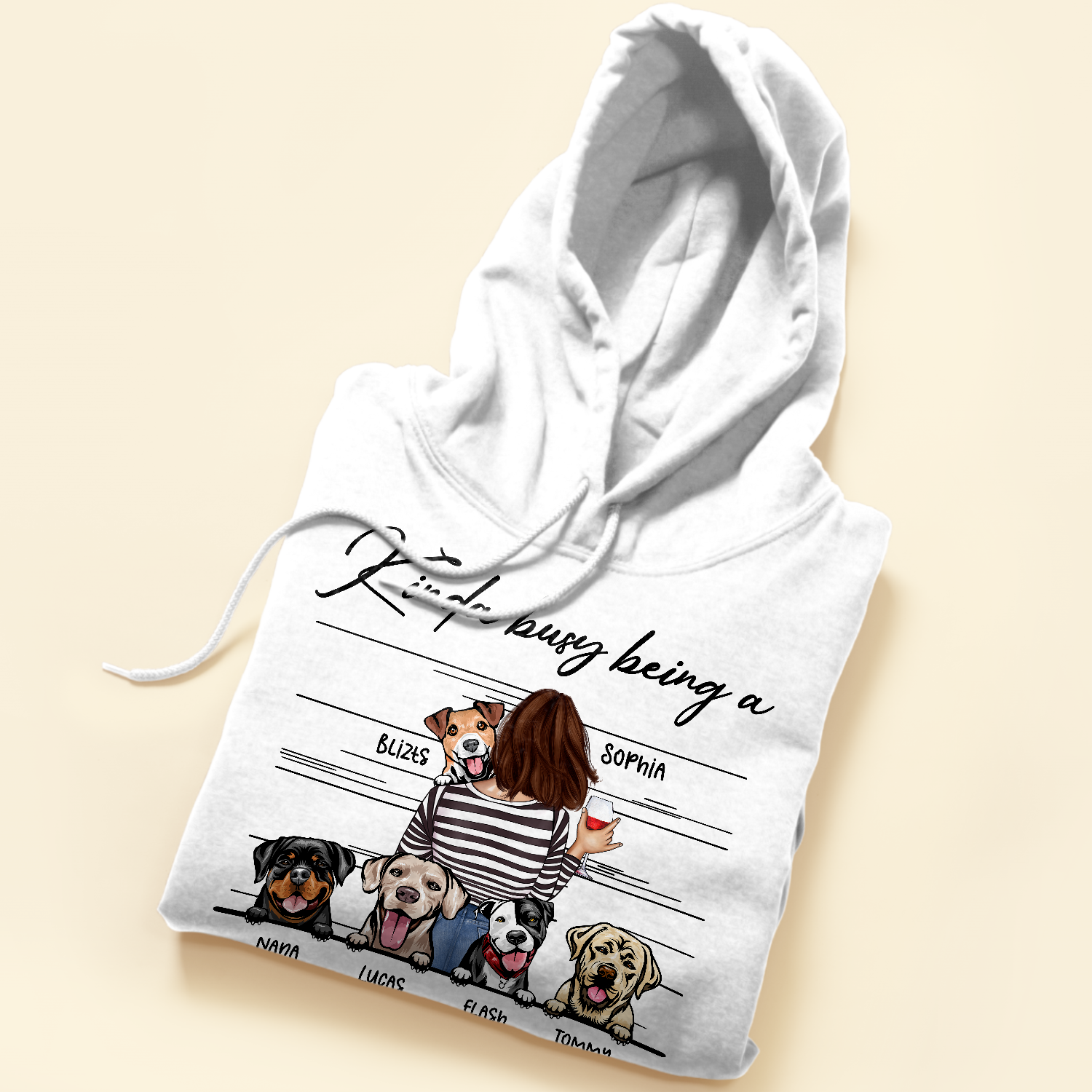 Kinda Busy Being A Dog Mom - Personalized Shirt - Mother's Day, Birthday, Funny Gift For Dog & Cat Mom, Dog & Cat Lover