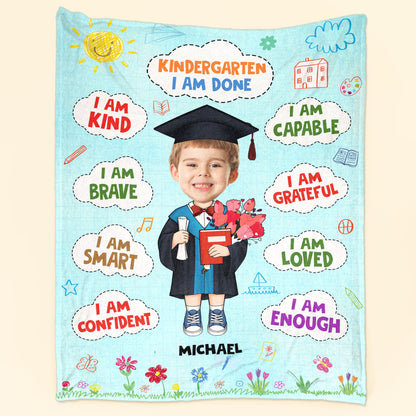 Kindergarten Graduation Gift For Kids - Personalized Kid Photo Blanket