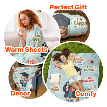 Kindergarten Graduation Gift For Kids - Personalized Kid Photo Blanket