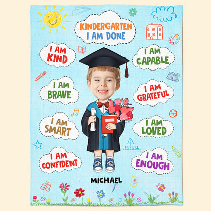 Kindergarten Graduation Gift For Kids - Personalized Kid Photo Blanket
