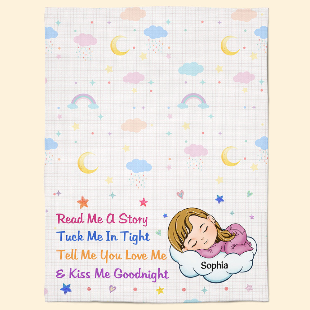 Kiss Me Goodnight - Personalized Baby Blanket