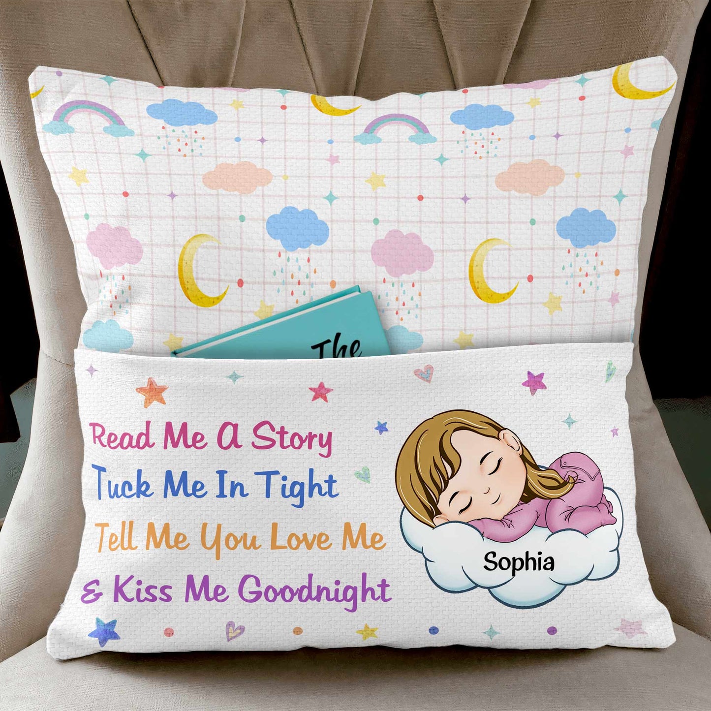 Kiss Me Goodnight - Personalized Pocket Pillow (Insert Included)