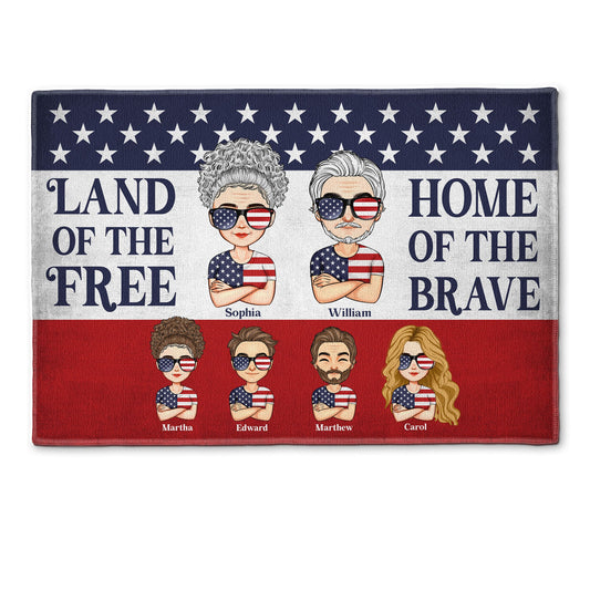 Land Of The Free, Home Of The Brave - Personalized Doormat