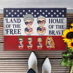 Land Of The Free, Home Of The Brave - Personalized Doormat