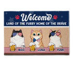Land Of The Furry Home Of The Brave - Personalized Doormat