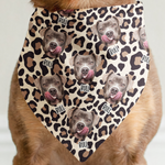 Leopard Dog Custom Face - Personalized Photo Dog Bandana Collar