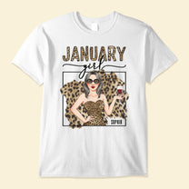 Leopard Pattern Birthday Girl  - Personalized Shirt - Birthday Gift For Woman, Girl