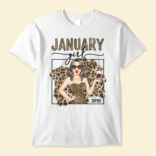 Leopard Pattern Birthday Girl  - Personalized Shirt - Birthday Gift For Woman, Girl