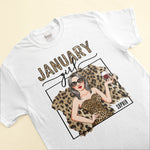 Leopard Pattern Birthday Girl  - Personalized Shirt - Birthday Gift For Woman, Girl