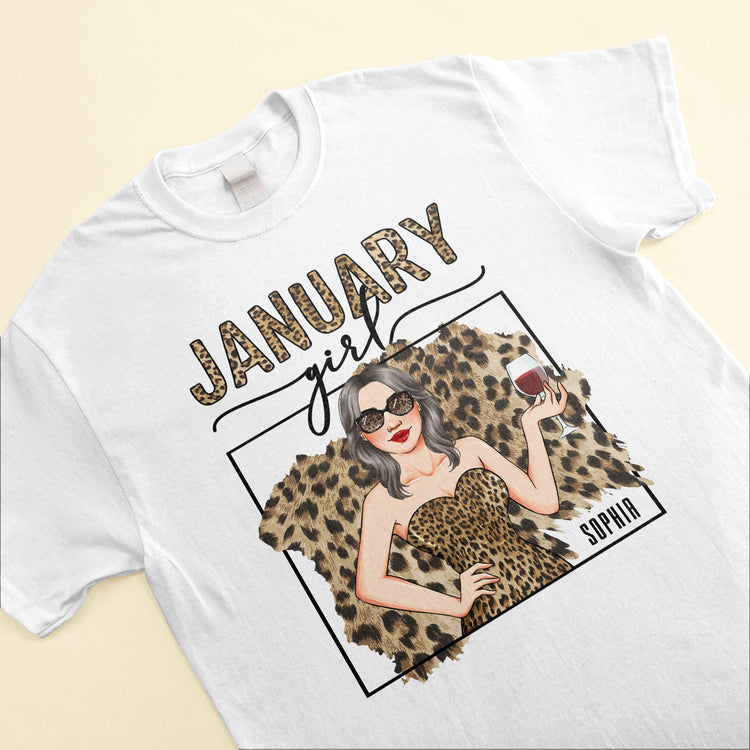 Leopard Pattern Birthday Girl  - Personalized Shirt - Birthday Gift For Woman, Girl