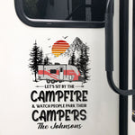 Let's Sit By The Campfire Camping Decor - Personalized RV Decal