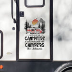 Let's Sit By The Campfire Camping Decor - Personalized RV Decal