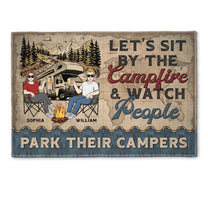 Let's Sit By The Campfire - Personalized Doormat