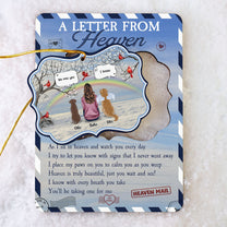 Letter From Pets In Heaven - Personalized Christmas Wooden Card With Pop Out Ornament - Christmas Memorial Gift For Her, Him, Pet Lovers