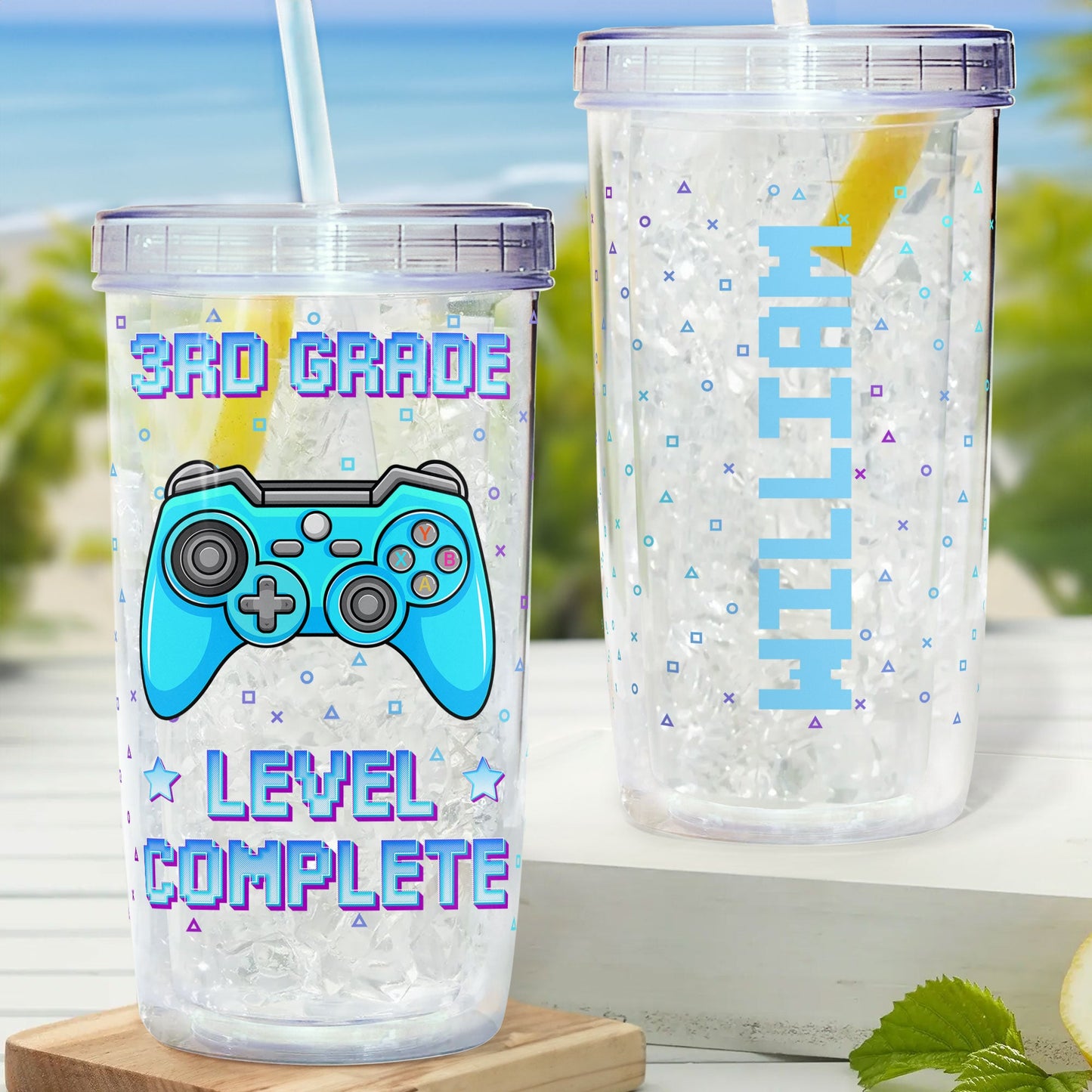 Level Complete - Personalized Acrylic Tumbler With Straw