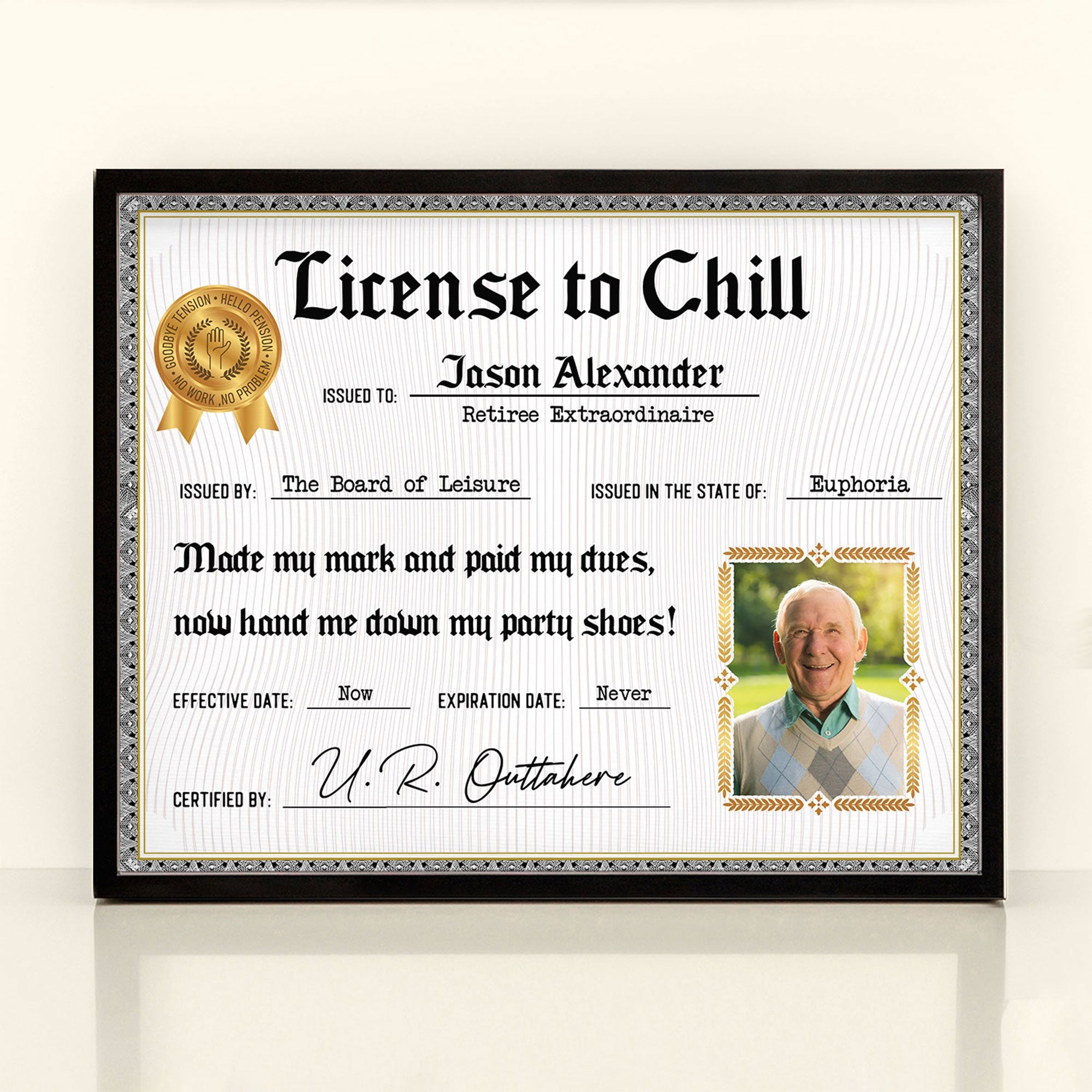 License To Chill - Personalized Poster - Funny, Retirement Gift For Co ...