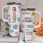 Life Is A Journey - Personalized Photo 40oz Tumbler With Straw