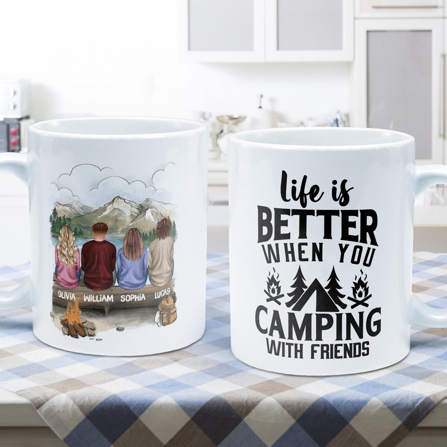 Life Is Better When You Camping With Friends - Personalized Mug - Christmas Gift For Camping Friends, camper