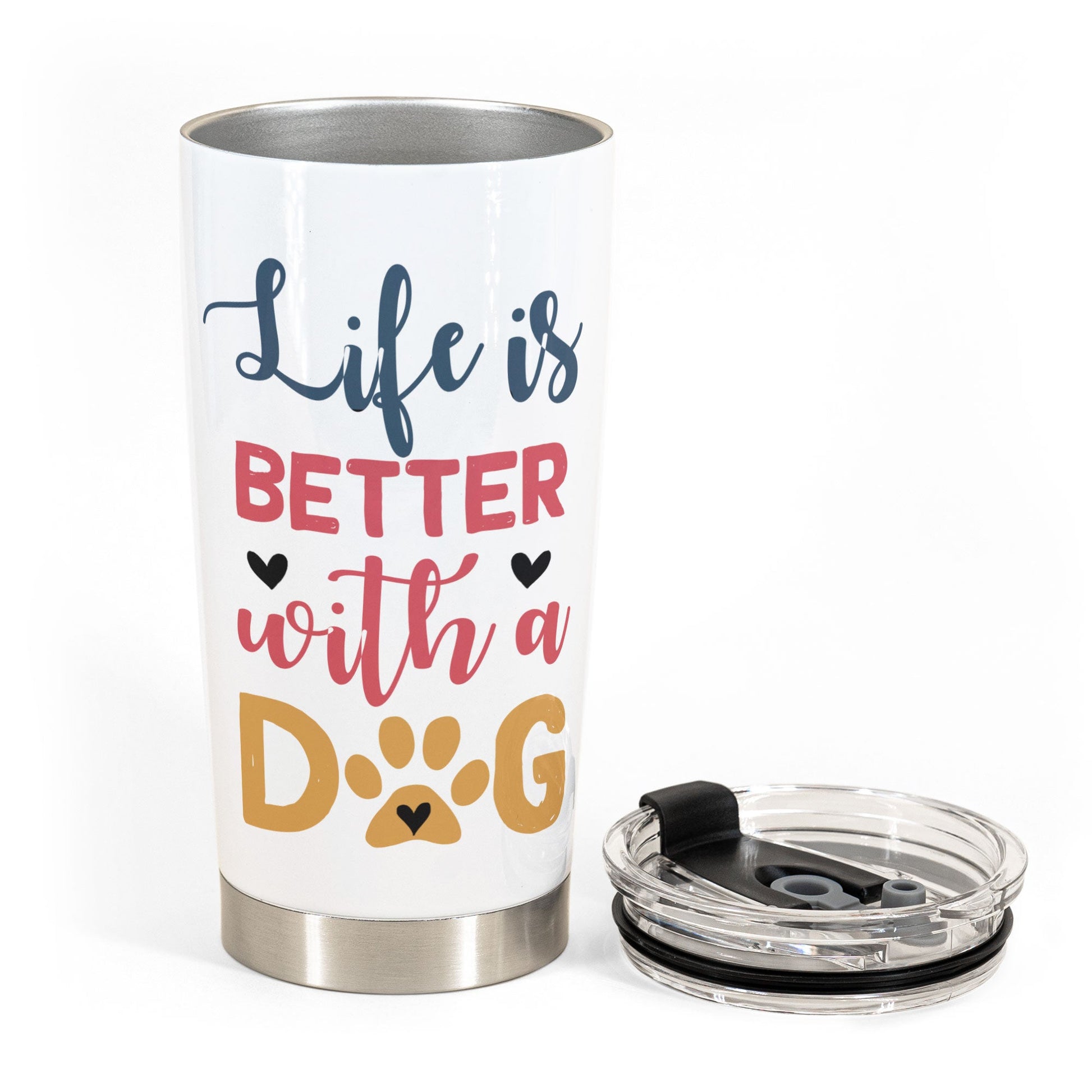 Maltese Gift Metal Travel Mug, Cute Dog Tumbler Cup