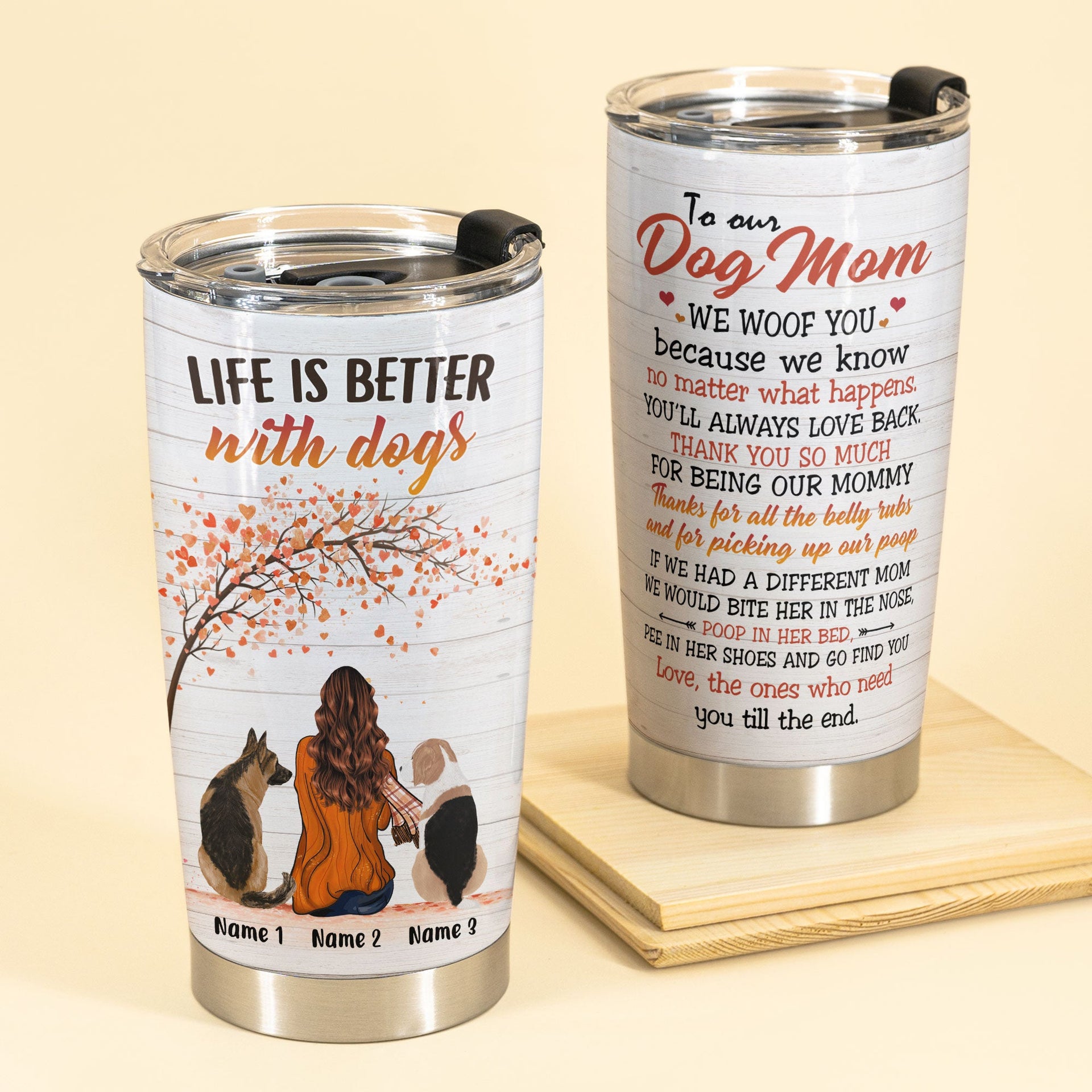 Personalized Tumbler - Personalized - Best Friends For Life - Life is better  with a dog - Custom Tumbler