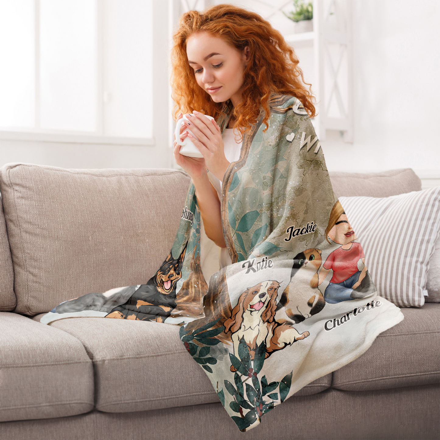 Life Is Better With Fur Babies - Personalized Blanket - Birthday, Funny Gift For Dog & Cat Lovers, Dog & Cat Parents