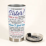 Life Is Better With Sister - Personalized Tumbler Cup - Gift For Sisters - Sisters Back Sitting