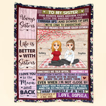 Life Is Better With Sisters - Personalized Blanket