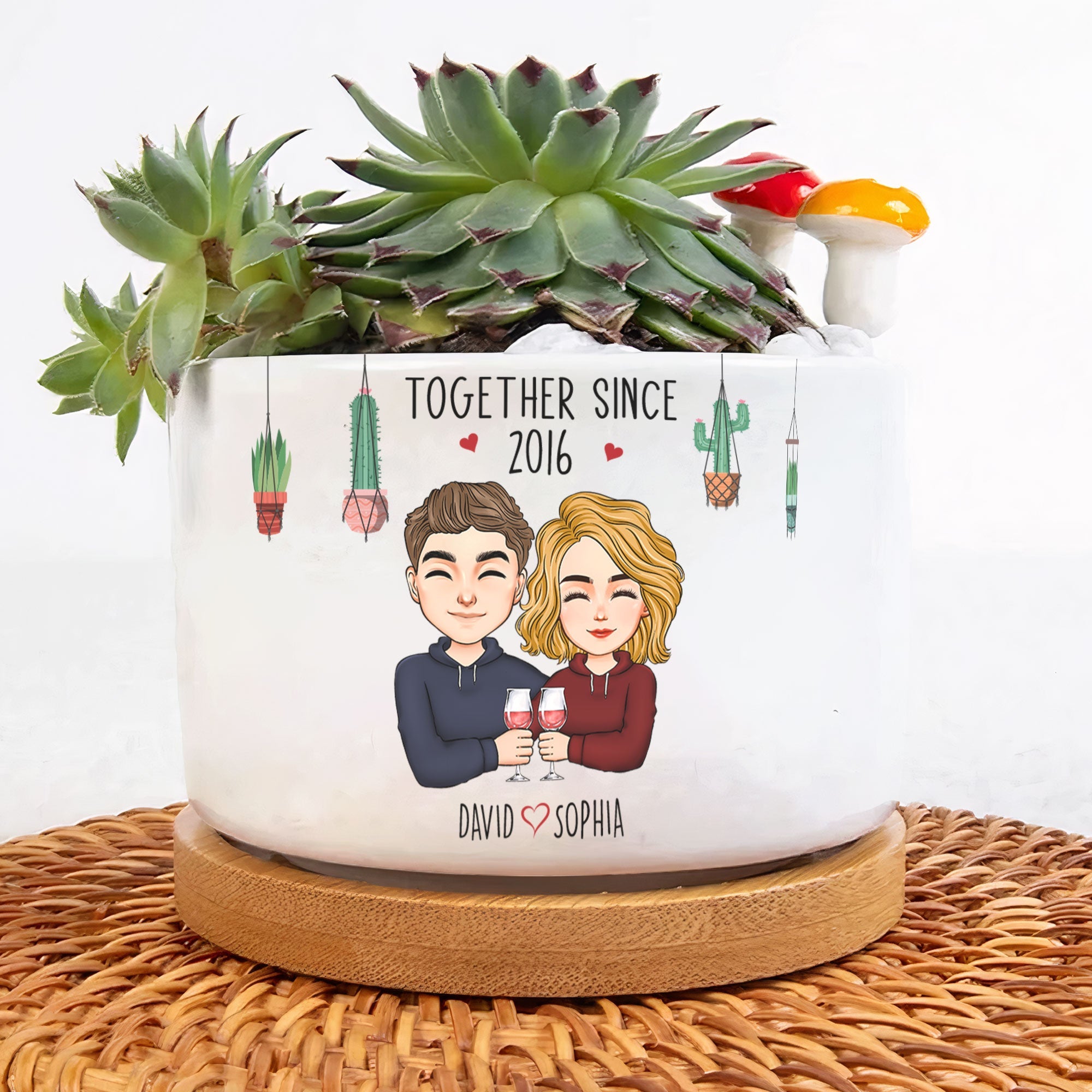 Life Would Succ Without You - Personalized Ceramic Plant Pot With Tray