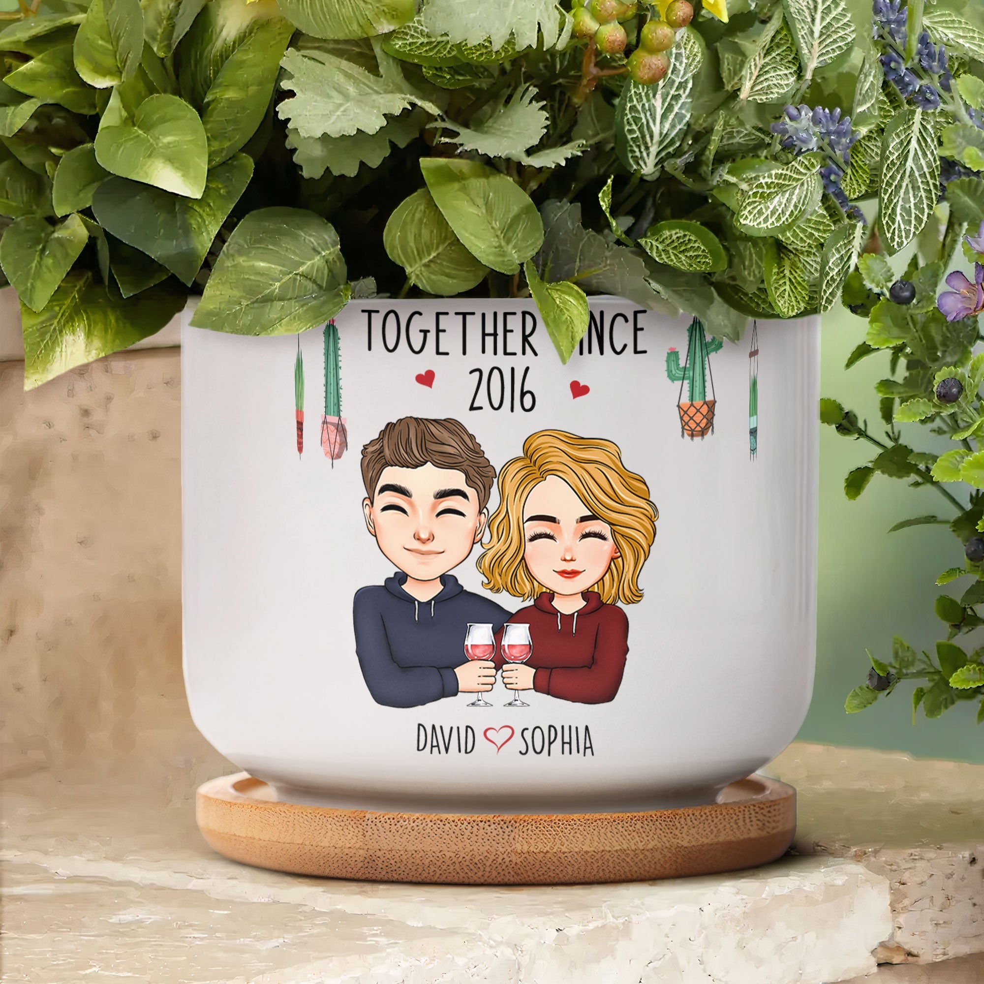Life Would Succ Without You - Personalized Ceramic Plant Pot With Tray