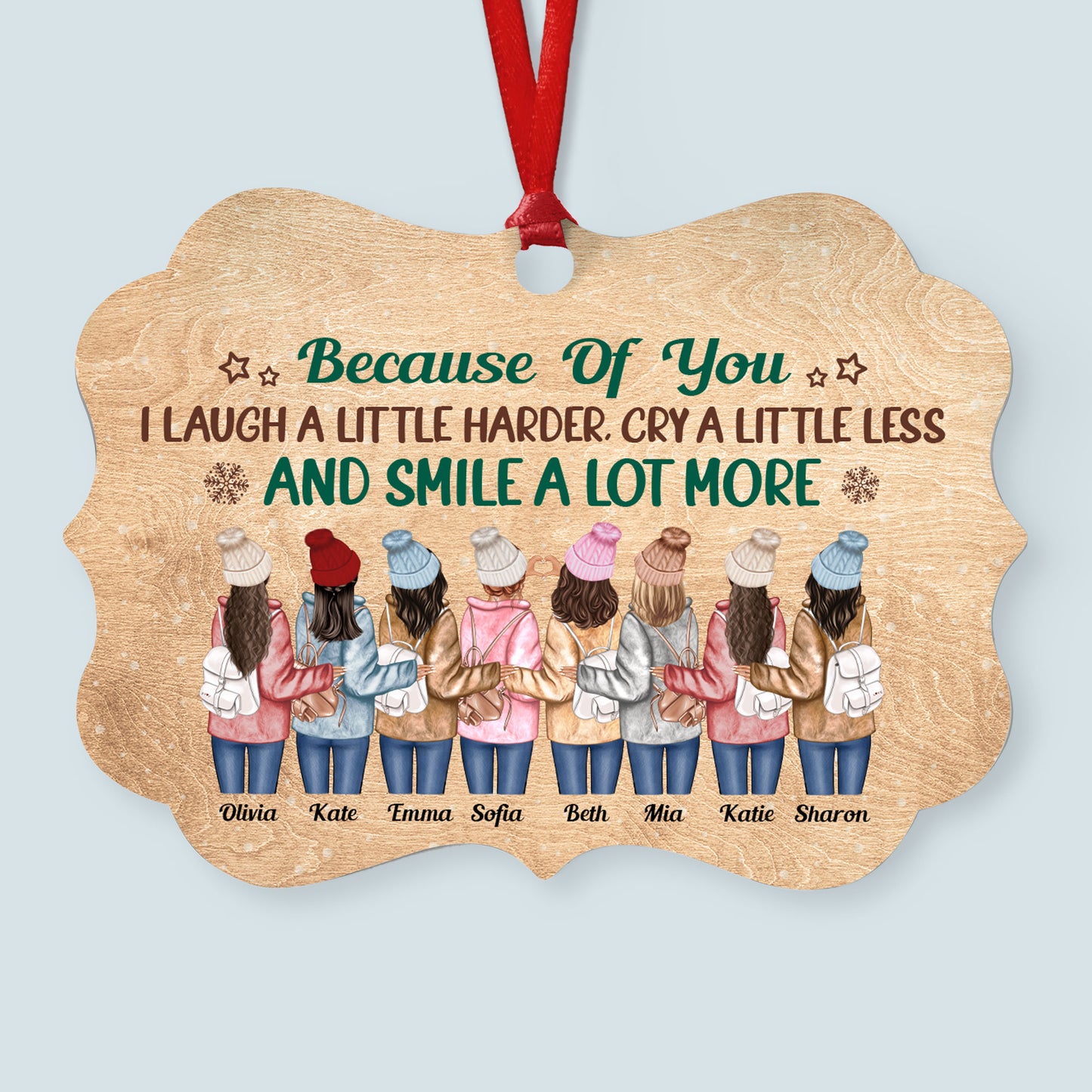 Life Is Better With Sisters - Personalized Wooden/Aluminum Ornament - Christmas Gift For Sisters