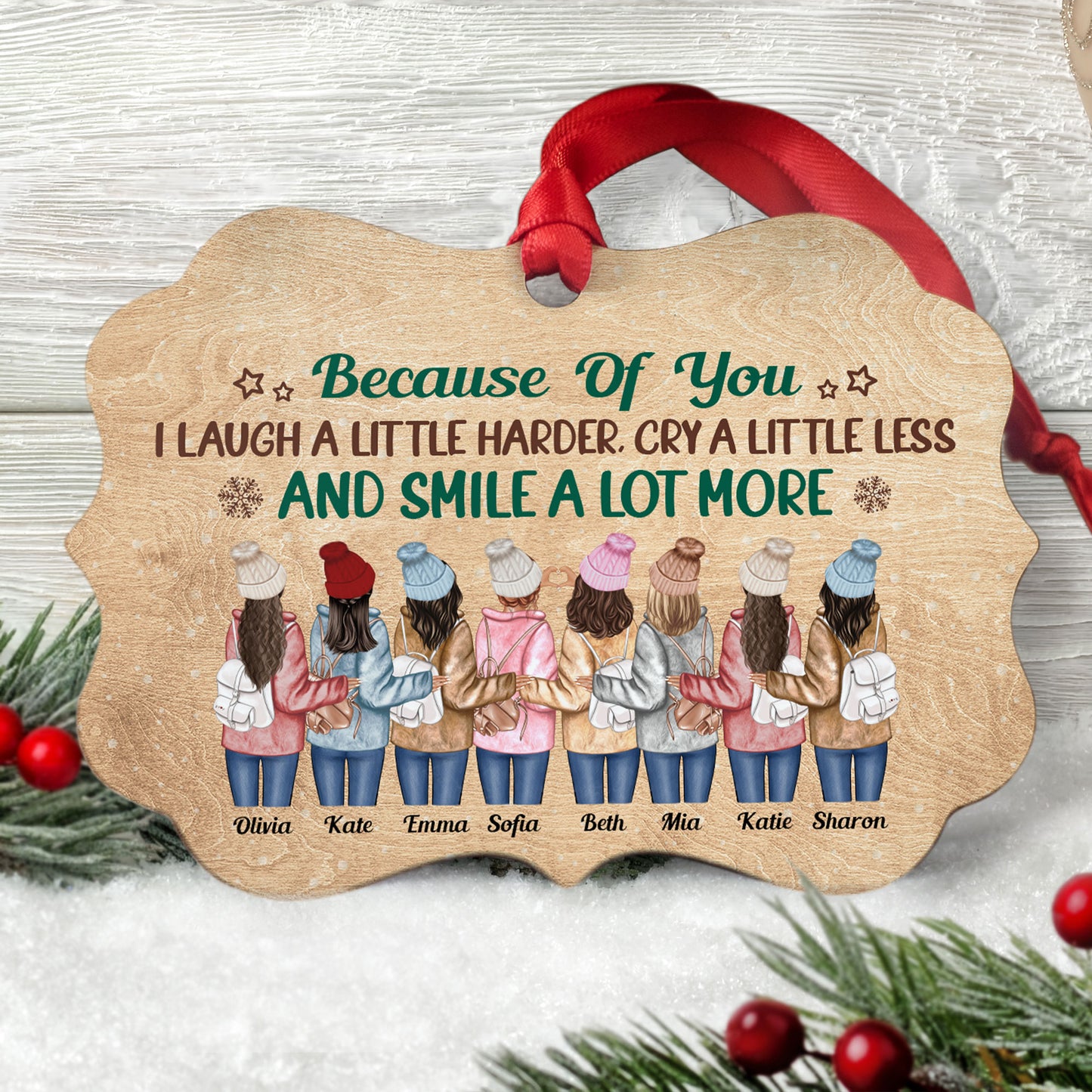 Life Is Better With Sisters - Personalized Wooden/Aluminum Ornament - Christmas Gift For Sisters