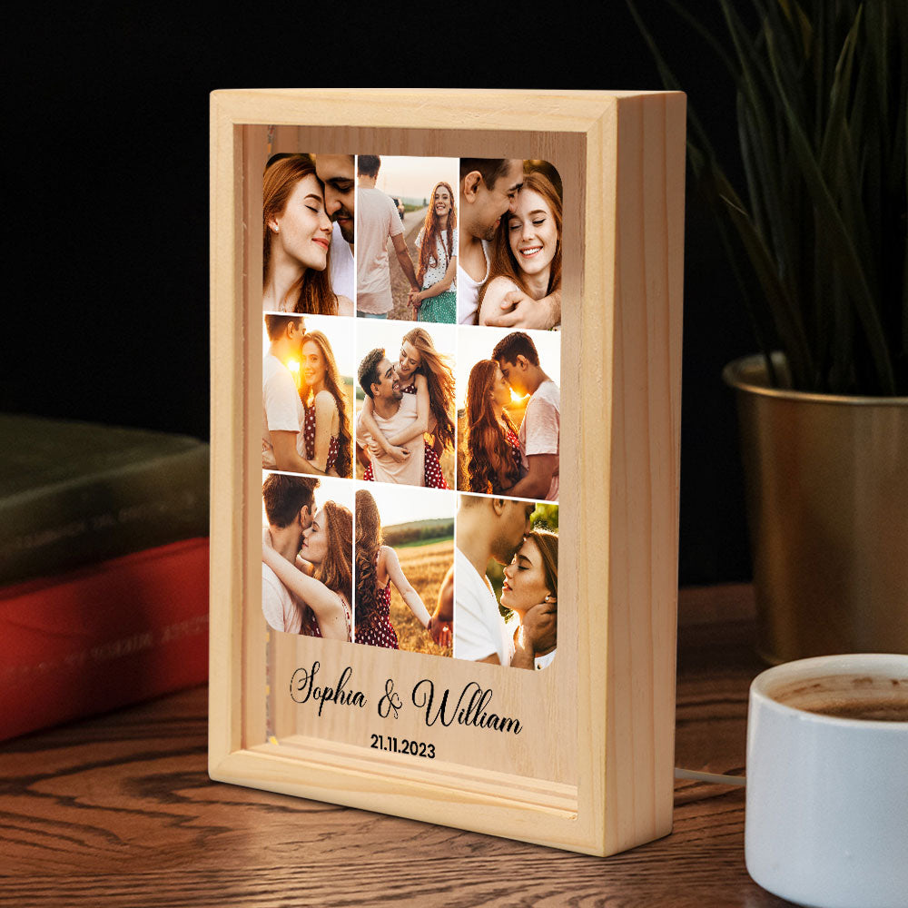 Light Box For Couple Love - Personalized Photo Frame Light Box - Anniversary Gifts For Her, Him