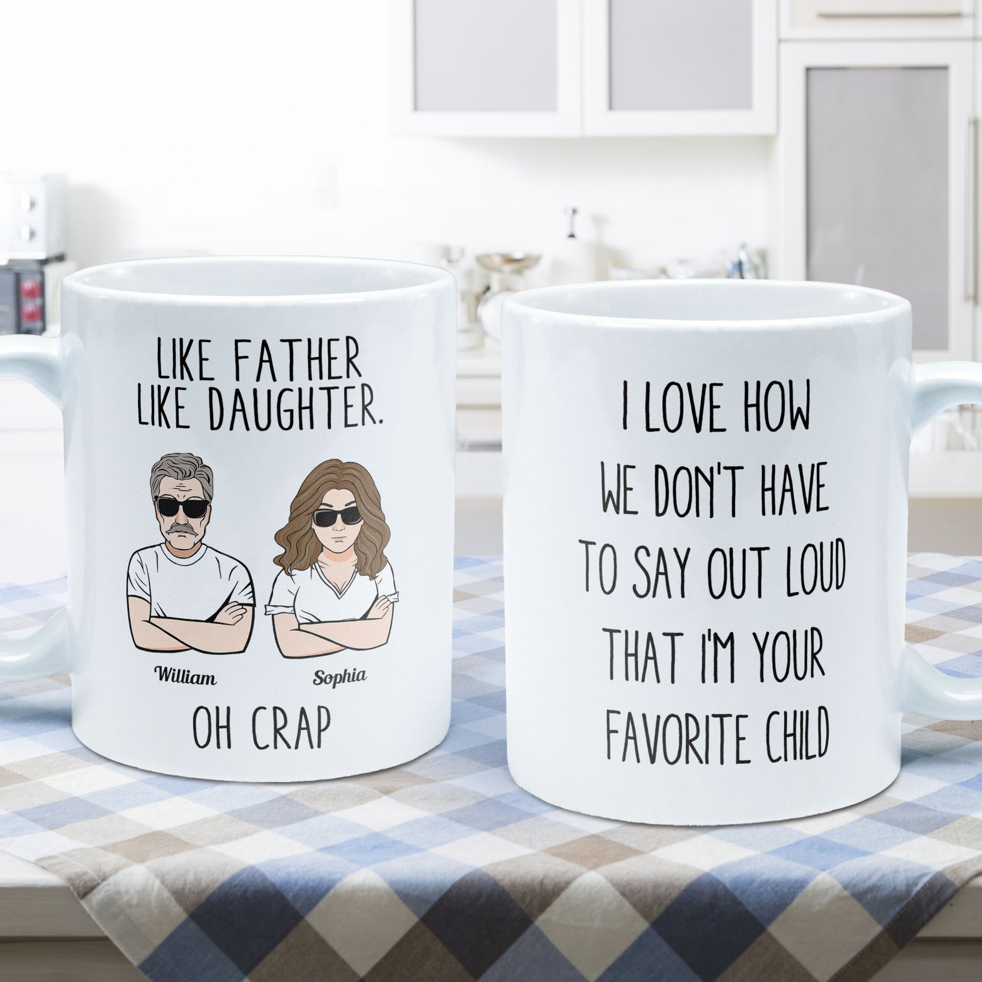 Like Father Like Daughter Like Son - Personalized Mug - Birthday Father's Day Gift For Dad, Step Dad - Gift From Sons, Daughters