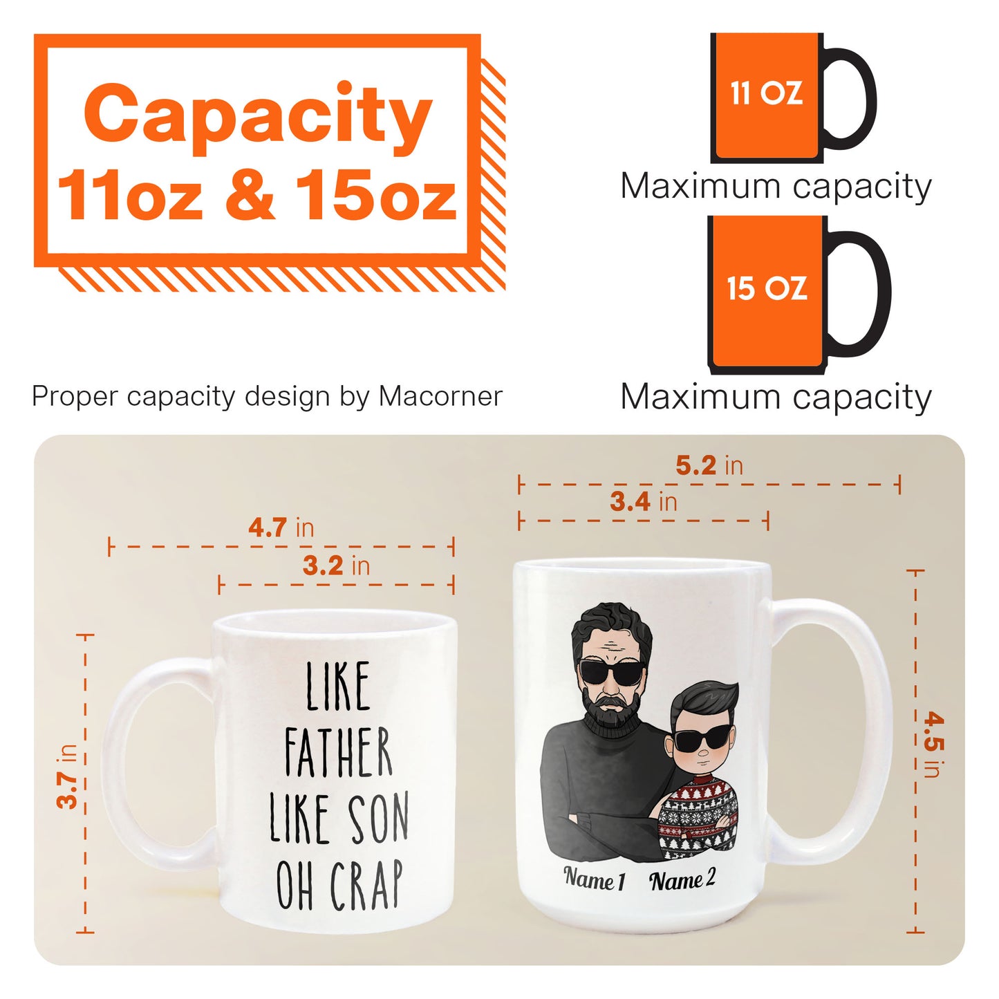 Like Father Like Son Oh Crap - Personalized Mug