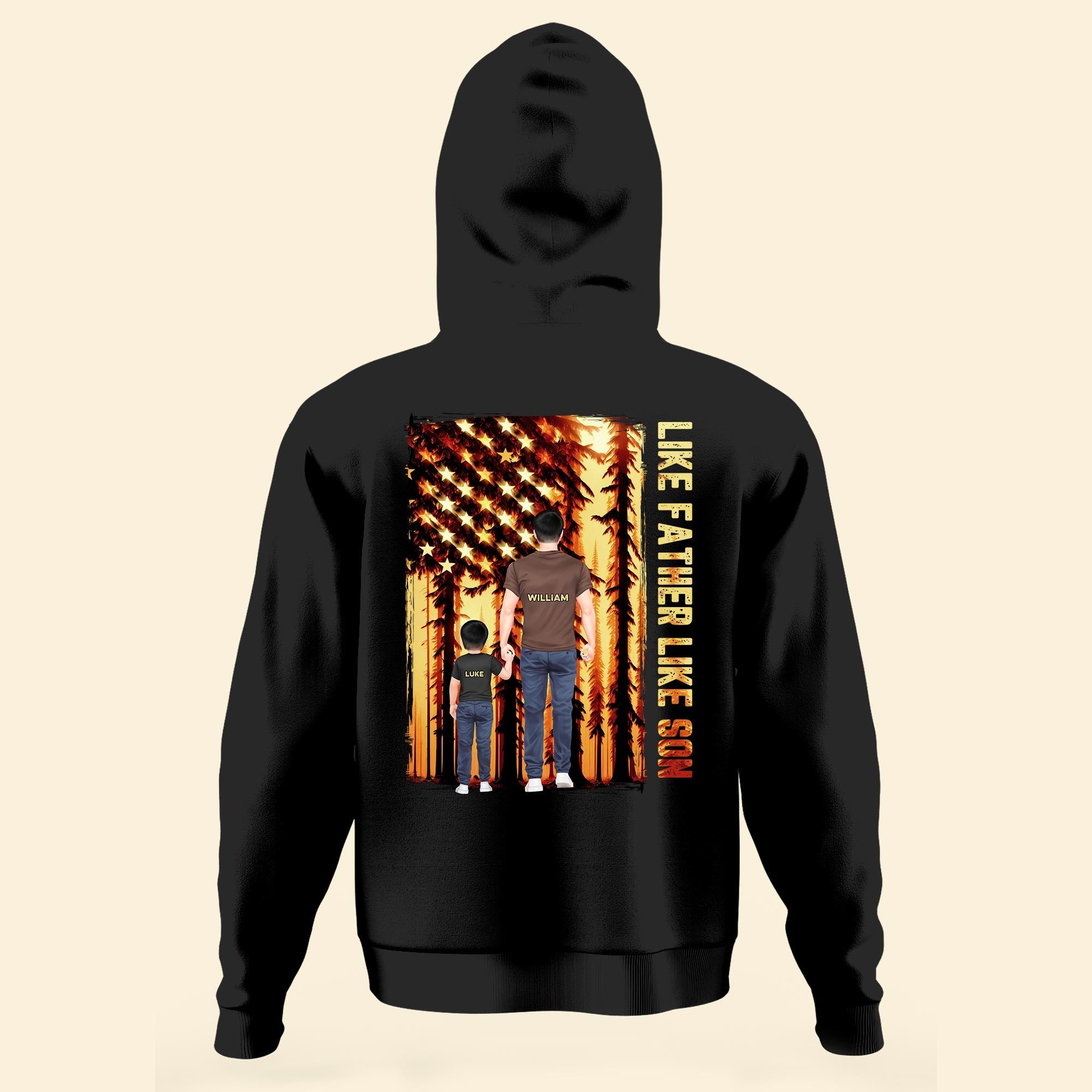 Like Father Like Son Father's Day Gift - Personalized Back Printed Shirt