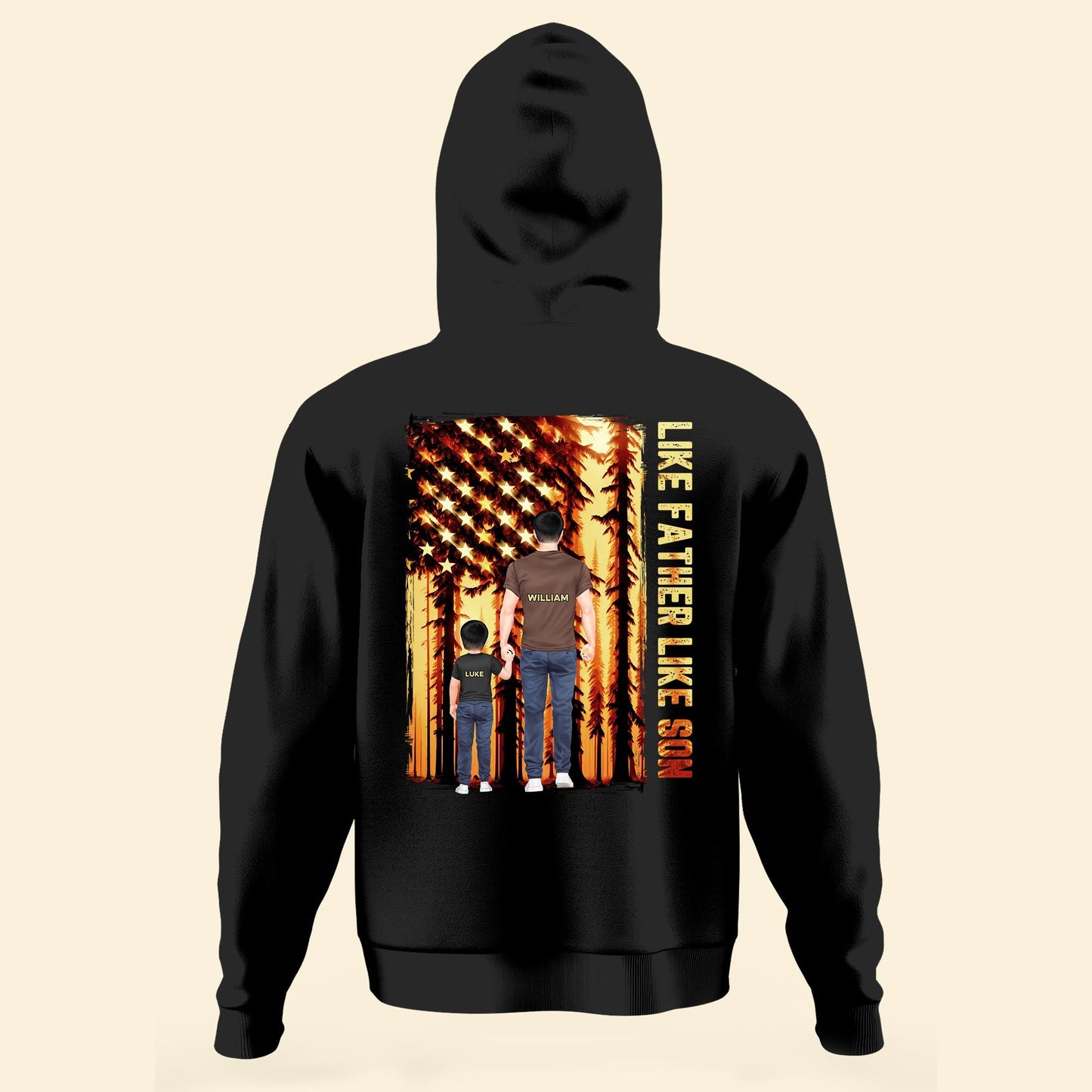 Like Father Like Son Father's Day Gift - Personalized Back Printed Shirt