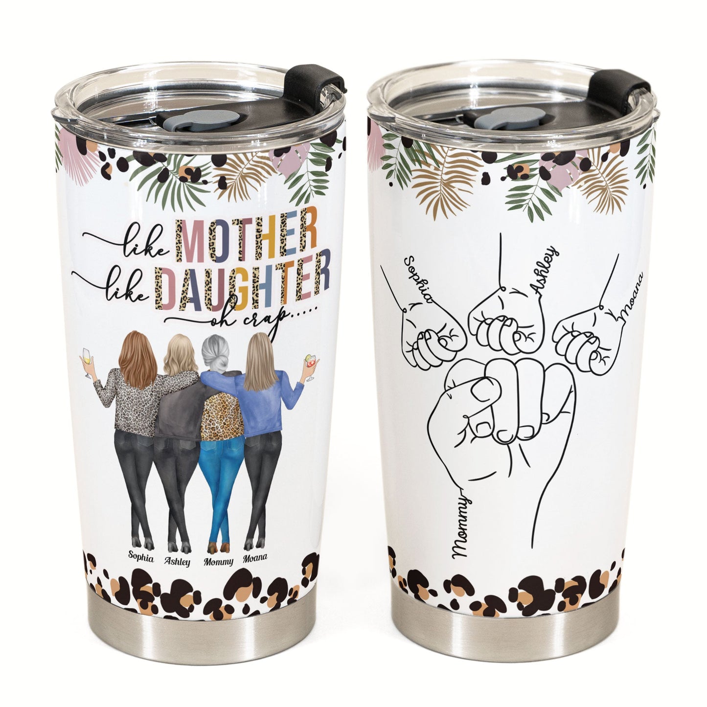 Like Mother Like Daughter - Personalized Tumbler Cup - Birthday Gift For Mother, Mom, Daughter